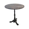 HPL hospitality table tops black marble round 70cm