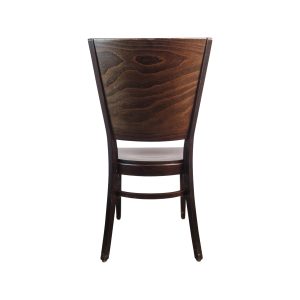 Super-Seat |Die Felix Holz-Gastronomiestühle dunkelbraun|Donkerbruine houten stoel met massiv rugleuning, gebogen poten en zichtbare houtnerf. | Horecameubilair