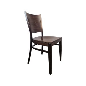 Super-Seat | Die Felix Holz-Gastronomiestühle dunkelbraun | Donkerbruine houten stoel met licht gebogen rugleuning en rechte kraft. | Horecameubilair