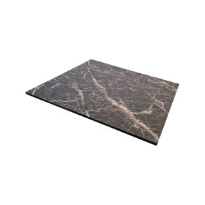 Super-Seat | Die HPL Gastfreundschaft Tischplatten schwarzer Marmor | Schwarz mit eleganten weißen und braunen Adern, quadratisch, 70x70cm, glatte Oberfläche. | Catering Möbel