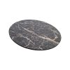 Super-Seat | HPL hospitality table tops black marble | Dark round table top with white/brown veins, set on a plain white background. | Hospitality Furniture