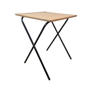 Super-Seat | Titan Vintage Exam Drawing Tables Collapsible | Light wood top, black metal legs, clean white background. | Hospitality Furniture