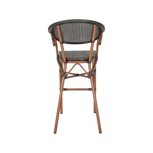 Super-Seat | Textile hospitality bar stools | Tall brown textile bar stool with round seat, curved backrest and braided pattern. | Hospitality Furniture