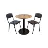 Table de restaurant en mélamine chêne ronde 67 cm avec socle