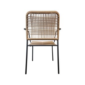 Super-Seat | Harper Chair | Metal frame, naturally woven back/seat, armrests. Perfect for outdoor hospitality venues. | Hospitality Furniture