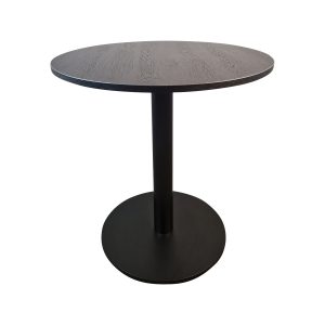 Super-Seat | The Hospitality Tables schwarzes Melamin rund 67cm mit Fuß | Schwarzer Melamintisch, rund 67cm, Holzkern, minimalistisches Design. | Catering Möbel