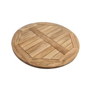 Super-Seat | De Tivoli Teak houten terrastafelbladen 70cm | Lichtbruin teakhout met geometrisch plankenpatroon en opstaande rand. | Horecameubilair