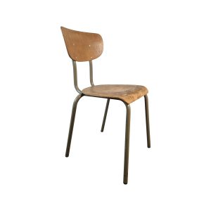 Super-Seat | Vintage Dutch School Chair | Stühle und Rückenlehne aus Holz, Metallbeine, abgenutztes Holz, dezenter Industrie-Look. | Catering Möbel