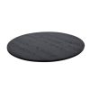 Super-Seat | The Urban Bistro Melamine Table Tops Round Black 120cm | Table ronde en mélamine noire avec motif grain de bois, style urbain. | Mobilier de restauration