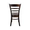 Alessandro wooden bistro chairs with brown leather seat