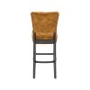 Super-Seat | Lisa Rome Hospitality Barstool | Ochre velour seat and back, black wooden frame, sleek design with footstool. | Hospitality Furniture