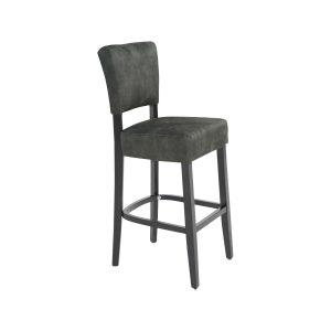 Super-Seat | De Lisa Rome Horeca Bar Stool | Vintage design met groene bekleding, zwarte metalen poten en ronde voetensteun. Perfect voor horeca. |. | Horecameubilair