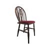 Super-Seat | The Windsor Wheelback Vintage Wooden Chairs Red Seat | Wood, red seat, ornately curved back |. | Mobilier de restauration