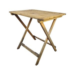 Super-Seat | The v. Stokkum Vintage Wooden Parade Folding Tables 80x55cm | Bois rustique et indiscipliné au grain visible et à la texture vieillie |. | Mobilier de restauration