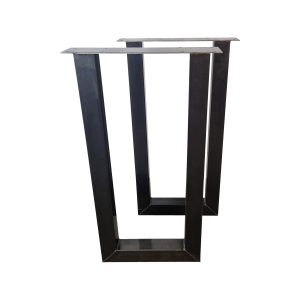 Super-Seat | Schwarze Metalltischbeine | Zwei schwarze Metalltischbeine mit rechteckigem Design und scharfen Ecken, ideal für Stehtische. | Catering Möbel