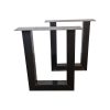 Steel black U-shaped metal table legs wide 50cm