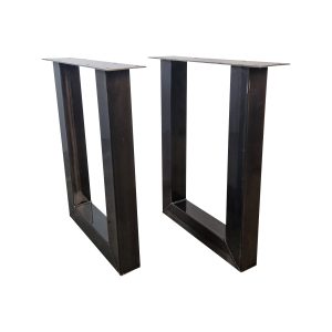 Super-Seat | Two Steel Black U-Shape Metal Table Legs | Black metal, rectangular, minimalist design. | Hospitality Furniture