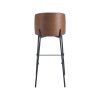 Super-Seat | Design new-yorkais | Tabourets de bar avec assise en bois et pieds en métal noir, assise ronde sur pieds fins et anguleux. | Mobilier de restauration
