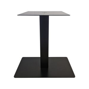 Super-Seat | Het Design Middenpoot Tafelonderstellen | Zwarte metalen tafel met rechthoekig blad en brede basis, modern en strak design. | Horecameubilair