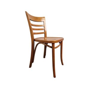 Super-Seat | De Coco Vintage Houten Bistrostoel in Honing Bruin | Vintage houten stoel, honingbruin, gebogen rugleuning, horizontale latten. | Horecameubilair