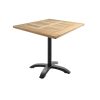 Super-Seat |The Tivoli Teak Outdoor Dining Table|Vierkante tafel met licht teakhouten lattenblad en zwart metalen onderstel, modern en stijlvol. | Horecameubilair