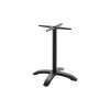 Super-Seat | Tivoli Teak 70x70cm Gastronomie-(Terrassen)tische mit Untergestell | Schwarzer Metallständer, vier gebogene Töpfe, Teakholz-Holzplatte |. | Horecameubilair
