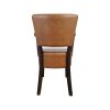 Super-Seat | Lisa Vintage Art Deco Hospitality Chairs Caramel | Brown leather chair, tapered back, dark wood legs with worn finish. | Hospitality Furniture