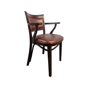 Super-Seat | The Log Cabin Verona Skai Chair | A sleek brown leather armchair with curved armrests, perfect for hospitality venues. | Hospitality Furniture