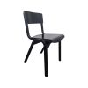 Super-Seat | De Larson Vintage Houten Stapelstoelen Zwart | Zwarte houten stoelen met gebogen rugleuning, eenvoudige vorm en elegante structuur. | Horecameubilair