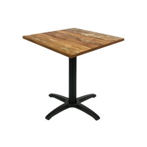 Super-Seat | De Horeca tafels mangohout 'World' serie 70x70cm | Vierkante tafel met gewapend mango houten blad en zwart metalen 3-poots onderstel. |. | Horecameubilair
