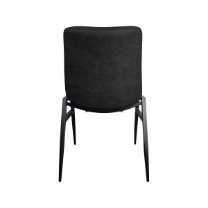 Super-Seat | The Houston Chaises Empilables Noires Pour L’Horeca | Zwarte gestoffeerde zitting, rugleuning, slanke metalen poten. Conception moderne. |. | Horecameubilair