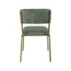 Super-Seat | De Aviator horecastoel | Vintage groene zitting, rechte rugleuning, goud metalen frame met 4 poten. | Horecameubilair