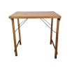 Super-Seat | Der Vintage industrielle Klappbare Klostertisch 78x60cm | Opvouwbare rechtwinklige Holztafel, braunes Blatt, schwarze Metallstangen, vier rechte Potenziometer. | Horecameubilair
