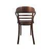 Super-Seat | Een Thonet houten café fauteuils bruin / zwart | Bruin-zwart hout, gebogen rugleuning met drie horizontale latten, elegante vorm. | Horecameubilair