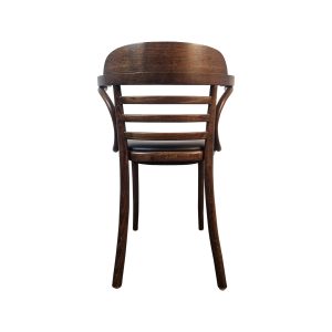 Super-Seat | Een Thonet houten café fauteuils bruin / zwart | Bruin-zwart hout, gebogen rugleuning met drie horizontale latten, elegante vorm. | Horecameubilair