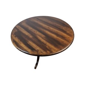 Super-Seat | De Cambridge houten horeca stamtafels rond 130cm | Donkerbruine houten ronde tafel met schijnbaar nerf, centrale poot, klassiek en stijlvol. |. | Horecameubilair