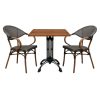 Super-Seat | Ein Horeca-Terrassenset mit Textilstühlen und Holzrahmen | Graue Textilstühle, Holzrahmen, Teakholz-Werzalit-Tisch, schwarze Metallgestelle |. | Horecameubilair