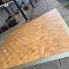 Super-Seat | Le Mobiele dansvloer, houten vloer met messing rand ca. 15m2 | Lichtbruine houten vloer met or messing rand, stevige outdoor opstelling |. | Horecameubilair