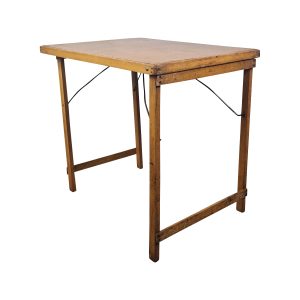 Super-Seat | Eine Vintage industrielle Klappbare Klostertische 78x60cm | Donker Hout, Metal Poten, Zichtbare Scharnieren und Steunstangen. | Horecameubilair