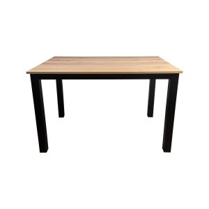 Super-Seat | The Empire Gastronomietische Eiche Melamin 120x80cm mit Gestell | Tischplatte aus hellem Eichenholz, Melamin, Potenziometer aus schwarzem Metall |. | Horecameubilair