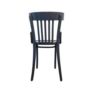 Super-Seat | The Ocean Thonet Vintage Holzstuhl | Grau-blauer Holzstahl mit gebogener Rückenlehne, vertikalen Spijlen und 4 Potenzen. | Horecameubilair