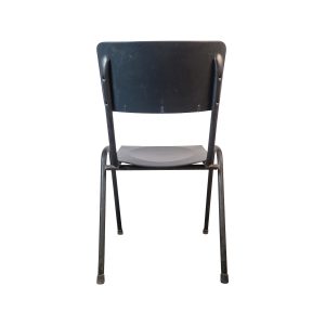 Super-Seat | The Stacky vintage (terras) stapelbare schoolstoelen zwart | Zwarte metalen frame, zwarte kunststof zitting en rugleuning, vintage stijl. |. | Horecameubilair