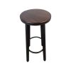 Super-Seat | The Pub industriele vintage kroeg barkrukken | Donkerbruine houten zitting, drie zwarte metalen poten, metalen voetensteun. | Horecameubilair