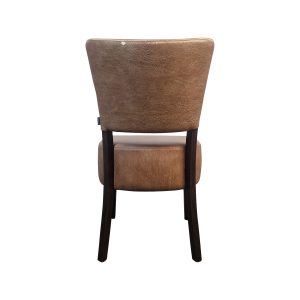 Super-Seat | The Lisa retro horeca stoelen bruin | Bruin gestoffeerde stoel met donker houten poten, gebogen rugleuning, retro uitstraling. | Horecameubilair