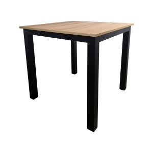 Super-Seat | Les Tables Empire pour la restauration | Table basse en mélamine claire 80x80cm, pot en métal noir. | Horecameubilair