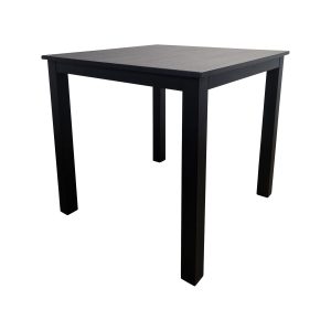 Super-Seat | Les Tables Empire pour la restauration mélamine noir 80x80cm avec piètement | Table noire vierkante, lame en mélamine, pot en métal, brillante et design moderne. | Horecameubilair