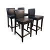 Super-Seat | The Lisa Island Barhocker vintage schwarz (4er Set) | Schwarzer Kunstledersitz, schwarze Holzbeine mit Fußstütze, quadratisches Design |. | Catering Möbel