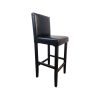 Super-Seat | The Lisa hospitality Barhocker vintage schwarz Schwarzer Barhocker mit Samtsitz, Holzbeinen, gerader Decke - luxuriöses und modernes Design. | Catering Möbel
