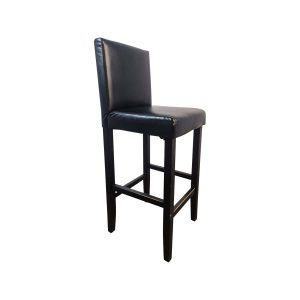 Super-Seat | The Lisa hospitality Barhocker vintage schwarz Schwarzer Barhocker mit Samtsitz, Holzbeinen, gerader Decke - luxuriöses und modernes Design. | Catering Möbel