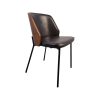 Super-Seat | The New York designer chairs wood black leather | Chaises et tapis en cuir noir, panneaux latéraux en bois, pieds en métal noir. | Mobilier de restauration